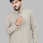 Light Beige Shalwar Kameez – Wash & Wear Contrast Stitch Edition