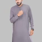 Light Grey Shalwar Kameez – Wash & Wear Modern Collection